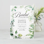 Invitation Elégante Fête des mariées de jardin botanique verd (Debout devant)
