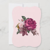 Invitation Élégante Fête des mariées de jardin rose (Dos)