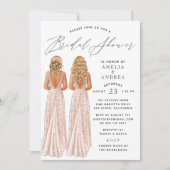 Invitation Élégante Fête des mariées de la créature Deux fill (Devant)