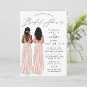 Invitation Élégante Fête des mariées de la créature Deux fill (Debout devant)