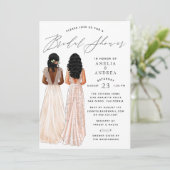 Invitation Élégante Fête des mariées de la créature Deux fill (Debout devant)