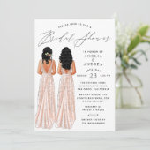 Invitation Élégante Fête des mariées de la créature Deux fill (Debout devant)