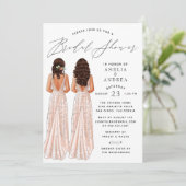 Invitation Élégante Fête des mariées de la créature Deux fill (Debout devant)