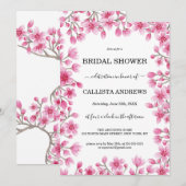 Invitation Élégante Fête des mariées de la frontière florale  (Devant / Derrière)