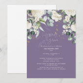 Invitation Elégante Fête des mariées de lavande blanche Hydra (Devant / Derrière)