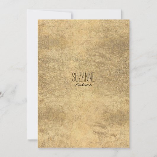 Invitation Elégante Fête des mariées de luxe fleur sauvage or (Dos)