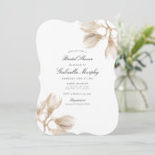 Invitation Elégante Fête des mariées de Magnolia Or (Debout devant)