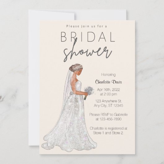 Invitation Élégante Fête des mariées de mariage de printemps  (Devant)