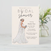 Invitation Élégante Fête des mariées de mariage de printemps  (Debout devant)