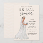 Invitation Élégante Fête des mariées de mariage de printemps  (Devant / Derrière)