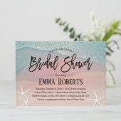 Invitation Elégante Fête des mariées de mariage Starfish Beac (Debout devant)