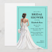 Invitation Elégante Fête des mariées de Mariage Turquoise (Devant / Derrière)