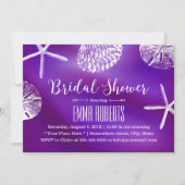 Invitation Elégante Fête des mariées de mariage violet plage (Devant)