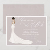 Invitation Élégante Fête des mariées de mariée juive (Devant / Derrière)