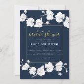 Invitation Élégante Fête des mariées de marine moderne classi (Devant)