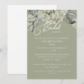 Invitation Elégante Fête des mariées de mesure Hydrangea (Devant / Derrière)