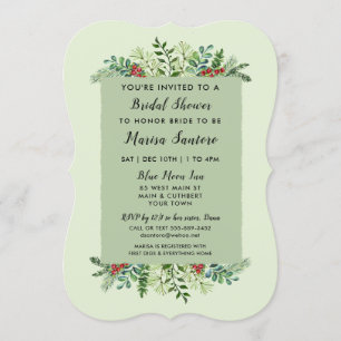 Invitation Élégante Fête des mariées de Noël