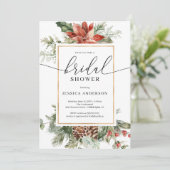 Invitation Elégante Fête des mariées de Noël aquarelle (Debout devant)