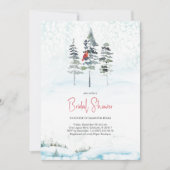 Invitation Élégante Fête des mariées de Noël des pins d'hiver (Devant)