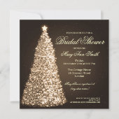 Invitation Elégante Fête des mariées de Noël Or (Devant)