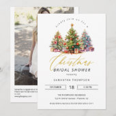 Invitation Élégante Fête des mariées de Noël QR Code Photo (Devant / Derrière)