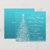 Invitation Elégante Fête des mariées de Noël Turquoise (Devant / Derrière)