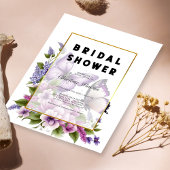 Invitation Élégante Fête des mariées de papillon floral viole