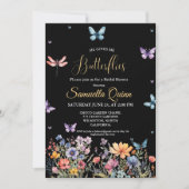 Invitation Elégante Fête des mariées de papillons aquarelle (Devant)