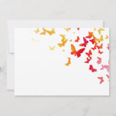 Invitation Elégante Fête des mariées de papillons orange et r (Dos)