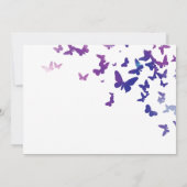Invitation Élégante Fête des mariées de papillons violets et  (Dos)