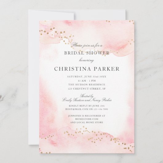 Invitation Élégante Fête des mariées de Parties scintillant e (Devant)