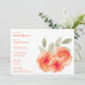 Invitation Elégante Fête des mariées de pêche à l'aquarelle (Debout devant)