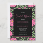 Invitation Elégante Fête des mariées de pivoine rose (Devant)