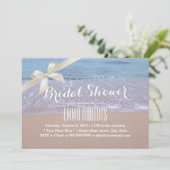 Invitation Elégante Fête des mariées de plage de Ribbon ivoir (Debout devant)