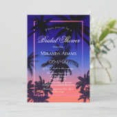 Invitation Elégante Fête des mariées de plage d'été au couche (Debout devant)