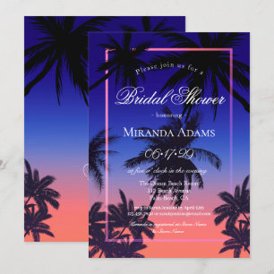 Invitation Elégante Fête des mariées de plage d'été au couche