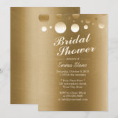 Invitation Élégante Fête des mariées de points Confetti Gold (Devant / Derrière)