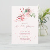 Invitation Élégante Fête des mariées de rêve rose Sakura sans (Debout devant)