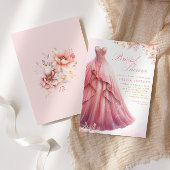 Invitation Élégante Fête des mariées de robe florale Boho ros
