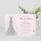 Invitation Élégante Fête des mariées de robe Mariage Diamond (Debout devant)