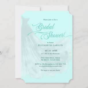 Invitation Elégante Fête des mariées de robe Mariage douce et