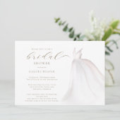 Invitation Elégante Fête des mariées de robe Mariage en or bl (Debout devant)