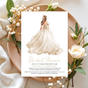 Invitation Élégante Fête des mariées de robe Mariage ivoire m