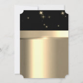 Invitation Élégante Fête des mariées de robe noire, or Fleurs (Dos)