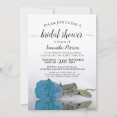 Invitation Elégante Fête des mariées de Rose bleu turquoise r (Devant)