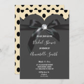 Invitation Elégante Fête des mariées de ruban chic moderne (Devant / Derrière)