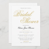 Invitation Élégante Fête des mariées de script classique clas (Devant / Derrière)