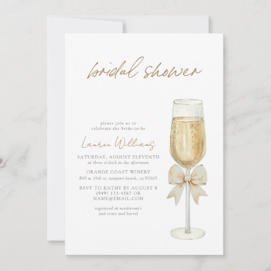 Invitation Elégante Fête des mariées de script de boîte de Ch (Devant)