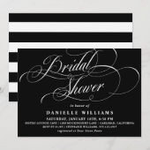 Invitation Élégante Fête des mariées de script de calligraphi (Devant / Derrière)