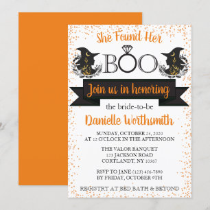 Invitation Élégante Fête des mariées de sorcière Halloween Sp